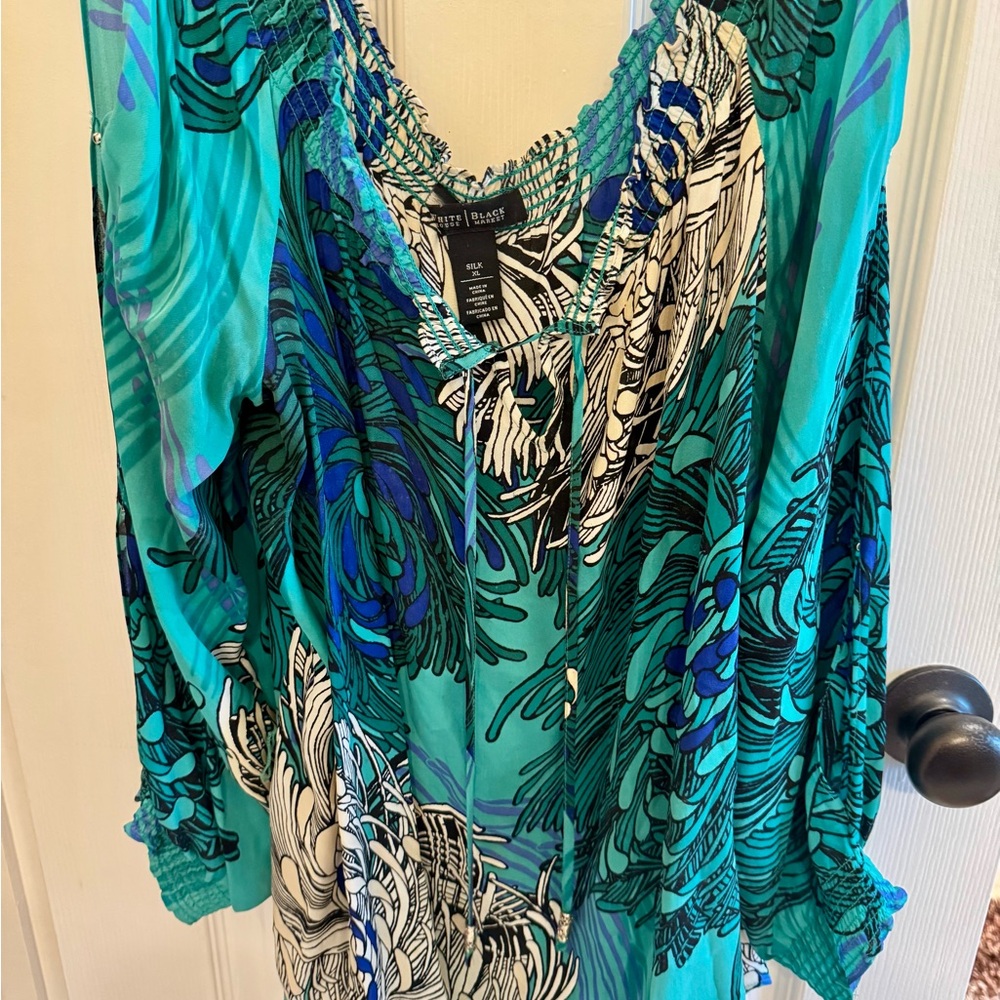 Vibrant Blue and Green Women's Top
